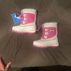 Totes Quilted Pink and White Kids' Boots
